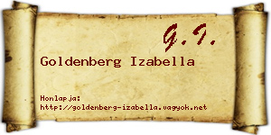 Goldenberg Izabella névjegykártya